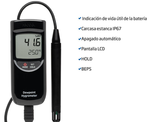 Hygromètre numérique Hanna Instruments HI 9565 avec batterie 9V et garantie d'un an - Product Image 5