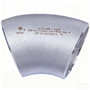 Codo de Acero Inoxidable de 45 Grados de Radio Largo, Fabricado en Vietnam, Conexión de Tubería Soldada, Resistente a la Corrosión, Superficie Lisa - Product Image 1