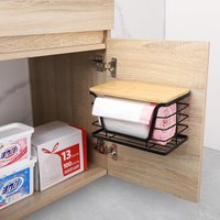 Porte-sac poubelle sous l'évier Rangement empilable avec couvercle Distributeur de sac poubelle extra large Porte-rouleau Distributeur de sac poubelle