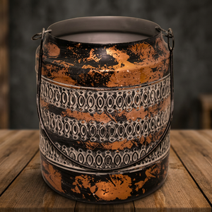 Top Selling Home Decoration Copper <b>Foil</b> with Grey Coating Iron Designer Hanging Lantern Candle Stand Customized Available - IHC - Product Image 3