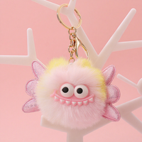 Porte-clés en peluche monstre mignon et coloré, pendentif de sac doux et moelleux pour filles