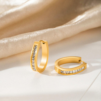 Boucles d'oreilles coeur en acier inoxydable 316L plaqué or 18k Boucles d'oreilles mode pour femmes sans ternissement