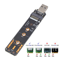 Carte adaptateur USB 3.0 haute vitesse vers NVMe SSD, convertisseur USB 3.1 Gen 1 pour PC portable (prend en charge 2230/2242/2260/2280)