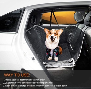 Bleu de siège de voiture, couvre-siège, matière matelassé, invisible, pour animaux de compagnie, de style universel - Product Image 5