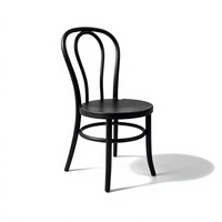Chaise de salle à manger Thonet vintage en résine, style français, empilable, avec dossier incurvé en plastique, pour salons de thé et cafés - Vente en gros usine