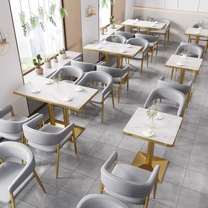Nuevo Diseño de Muebles para Restaurante, Asientos de Cuero Rosa para Cafetería, Juego de Mesa y Sillas para Cafetería, Bar o Hamburguesería - Product Image 6