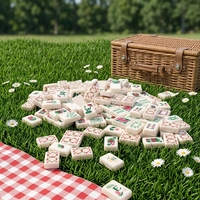 Jeu de Mahjong Américain Blanc de Luxe Écologique Forêt Tropicale, Tuiles en Acrylique de Haute Qualité, Emballage Inclus, Conception Portable