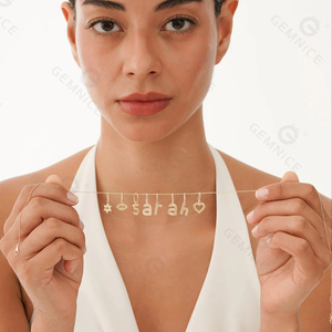 Pendentifs alphabet plaqués or Gemnel, lettres A à Z avec symboles, style minimaliste, pour collier unisexe, usage quotidien. - Product Image 3