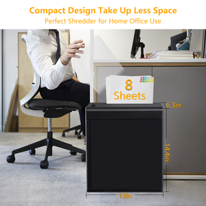 Máquina trituradora <span class=keywords><strong>de</strong></span> papel <span class=keywords><strong>de</strong></span> corte cruzado <span class=keywords><strong>de</strong></span> 8 hojas, papelera extraíble <span class=keywords><strong>de</strong></span> 2,65 galones y litros, 62db, bastante alta seguridad, <span class=keywords><strong>de</strong></span> color negro, <span class=keywords><strong>de</strong></span> litros - Product Image 4
