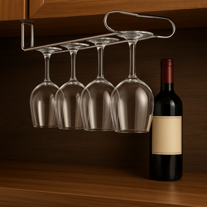 Chrome Plated <b>Kitchen</b> Cup Holder <b>Hook</b> Type Installation Non-Folding Classic Single Tier Water-Resistant Lightweight Durable - Product Image 2