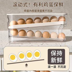 Egg <b>Storage</b> <b>Box</b> 4 Tier Transparent <b>With</b> Flip Top <b>Lid</b> Fresh Keeping Refrigerator Rack For Kitchen Use - Product Image 4