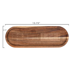 ถาดเสิร์ฟกาแฟทำจากไม้ธรรมชาติพร้อมที่จับถาดรองบนโต๊ะกาแฟทรงสี่เหลี่ยม - Product Image 2