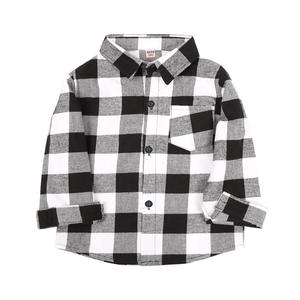 Gris Plaid Bébé Garçons Chemises Vêtements Pour Enfants Classique Tee Shirt Tops Enfants Vêtements Coton Garçon <span class=keywords><strong>Surchemise</strong></span> Fille Blouses - Product Image 4