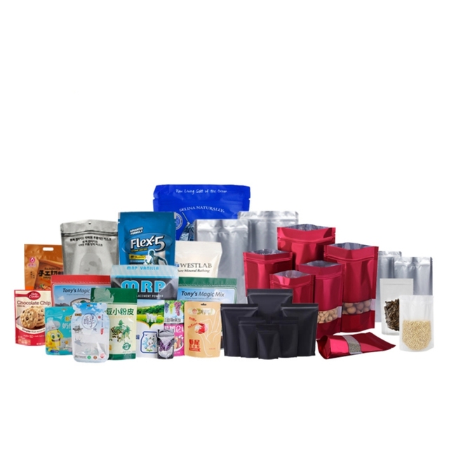 Custom Printed Plastic Flexible Food Packaging Bag Bolsa Standup Doy Pack Ziplock Stand up Pouch Bags