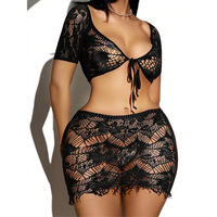 Pakaian Dalam Wanita Seksi Model ODM Eropa Amerika, Bahan Nilon Jaring, Rok Ketat, Lingerie Erotis, Penuh Daya Pikat, Seragam Menggoda