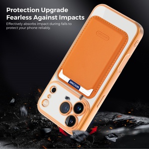 เคสโทรศัพท์ใสแบบแม่เหล็กสำหรับใส่บัตรธุรกิจ สำหรับ iPhone 17 12 13 14 15 16 Pro Max 17 Air พร้อมฟิล์มกระจกป้องกันเลนส์ กันกระแทก - Product Image 3