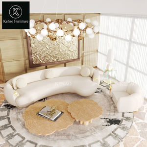 <span class=keywords><strong>Villa</strong></span> Sofá curvo de estilo moderno con luz de latón Juegos de muebles de sala de estar de lujo Sofás personalizados para Boca do <span class=keywords><strong>Lobo</strong></span> - Product Image 2