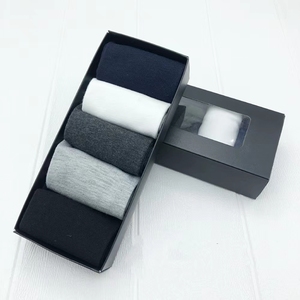 Bán Buôn Sang Trọng Hộp Văn Phòng Vớ Đồng Bằng Kinh Doanh Biểu Tượng Tùy Chỉnh Làm Việc Cotton Đan Cổ Điển Crew Ăn Mặc Vớ Cho Nam Giới - Product Image 4