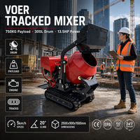 Malaxeur sur chenilles hydraulique VOER, moteur Briggs & Stratton 13,5 CV, haute capacité de charge, auto-déchargeant, pour la construction B2B