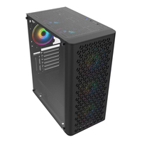 M619 Casing Komputer Mesh Logam Tempered Glass Baru Kualitas Tinggi Casing Komputer Mid Tower Casing Pc USB3.0