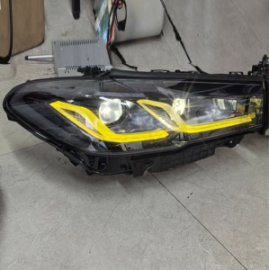 Faro LED LCI OEM per <span class=keywords><strong>BMW</strong></span> Serie 5 M5 530i 540i G30 2021 2022 2023, Sfondo Nero con Occhi d'Angelo Gialli, Parte Originale G30 - Product Image 6