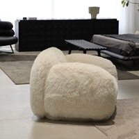 Canapé individuel mobile en velours flanelle style crème minimaliste nordique pour salon, bureau, hôpital