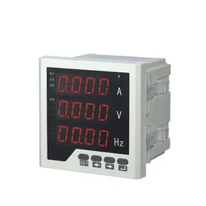 Voltímetro eletrônico da monofásico da tela led 48*48mm voltímetro-amperímetro-medidor de frequência