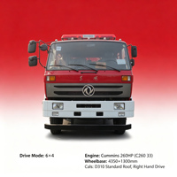 Camion de pompiers lourd de 12 m3, Dongfeng 6x4, moteur Cummins 260 CV, réservoir d'eau de 12 000 L, pompe à incendie CB10/60, canon à eau PS50, camion de pompiers