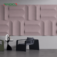 Panneau mural acoustique 3D en fibre de polyester 100 %, insonorisant, décoratif, NRC élevé, panneau acoustique 3D en PET, conception personnalisée OEM