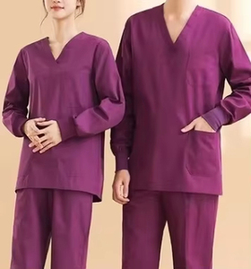 Exquisite Design Breathable Comfortable Soft Stretchable V-neck Unisex Woven Fabric <b>Scrub</b> <b>Sets</b> - Product Image 3