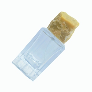 Flacon de parfum carré élégant avec bouchon en aventurine jaune chaud - Product Image 2
