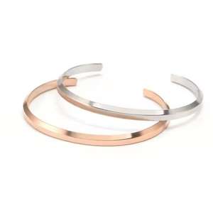 El diseño libre de pulsera de pareja de acero inoxidable de marca privada pertenece exclusivamente a su logotipo adecuado para emparejar con relojes - Product Image 2