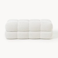 Banc rembourré en chenille minimaliste moderne, ottoman épais et rembourré, utilisation multi-scènes pour salon, chambre et hôtel