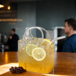 <span class=keywords><strong>Verre</strong></span> à boire créatif en borosilicate de haute qualité en forme de sac à main pour jus de fruits, thé, fleurs – Grand pichet en <span class=keywords><strong>verre</strong></span> transparent avec poignée - Product Image 5