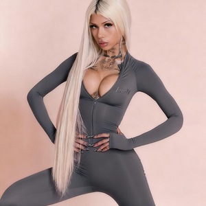 <span class=keywords><strong>Tuta</strong></span> <span class=keywords><strong>Intera</strong></span> da <span class=keywords><strong>Donna</strong></span> Personalizzabile con LOGO, in Spandex, Aderente, a <span class=keywords><strong>Maniche</strong></span> <span class=keywords><strong>Lunghe</strong></span> con Zip, per Palestra e Yoga - Product Image 6