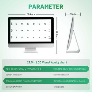 Tableau d'acuité visuelle numérique LCD de 21,5 pouces, moniteur de <span class=keywords><strong>test</strong></span> optique de la <span class=keywords><strong>vision</strong></span>, écran d'optotypes pour examen ophtalmique - Product Image 5