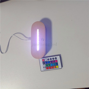 Base de luz Led de madera RGB 3D, lámpara de mesa acrílica de noche, soporte de pantalla USB para cristal de resina, accesorios de luz de arte - Product Image 4