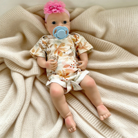 Poupée Reborn en silicone solide de 18 pouces avec veines apparentes, yeux et bouche ouverts, accepte la tétine, cadeaux pour bébés Reborn, vente en gros directe d'usine