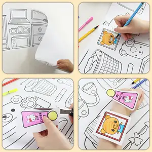 Coloring Roll For Kids Sticky Coloring Poste For Toddlers Drawing Painting Paper For Kids' Ideal Gift For Class Home Birthday