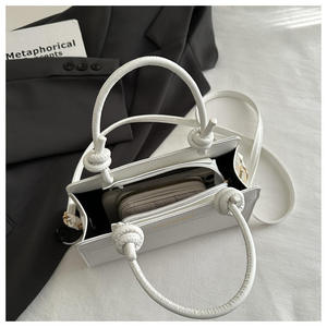 High Quality Women's PU Leather Canvas Handbag <b>Large</b> Capacity Sling Shoulder Bag Durable Polyester Lining Fashion Designer Bags - Product Image 2