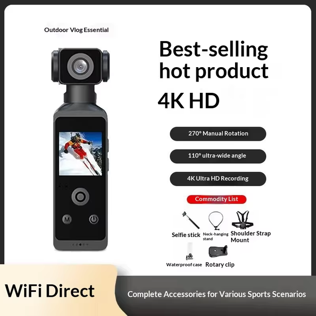 Ships From the US Mainland 4K Pocket Gimbal Camera Anti-Shake Waterproof Vlog Camera