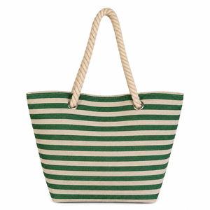Bolso de mano grande de lona de algodón personalizado con asa de cuerda, estilo de moda para mujer, ideal para la playa, compras de verano y actividades al aire libre. - Product Image 5