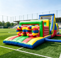 Château gonflable géant transfrontalier pour l'extérieur, parcours d'obstacles, toboggan, pour événements en zone touristique, places publiques et activités d'échauffement - Fabricant