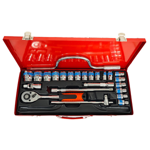 Kit d'outils multifonctions en aluminium, 24 pièces, clé à douille à cliquet en fer, boîte à outils, ensembles d'outils à main - Product Image 4