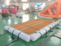 Plateforme flottante gonflable double paroi en PVC de haute qualité pour piscine, île flottante, certifiée CE, personnalisable