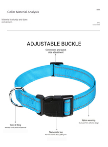 Collar Reflectante <span class=keywords><strong>de</strong></span> Nailon para Perro, Correas <span class=keywords><strong>de</strong></span> Seguridad <span class=keywords><strong>de</strong></span> Alta Visibilidad para el Cuello del Perro, Collar Ajustable para Perros Pequeños, Medianos y Grandes, y Cachorros - Product Image 5