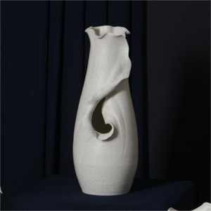 Ensemble de vases en céramique abstraits nordiques de luxe, porcelaine blanche moderne avec glaçure mate, motif floral pour la décoration de la maison, vase de table - Product Image 3