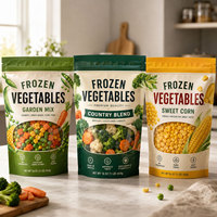 Sachet d'emballage alimentaire en plastique de qualité alimentaire, imprimé sur mesure, pour légumes et fruits surgelés, idéal pour les frites, les crevettes et les fruits de mer.