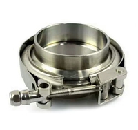 Pince de silencieux en acier inoxydable 304 pour tuyau d'échappement pince à bande en T avec bride de 2/2.25/2.36/2.5/2.75/3/3.25/3.5/4 pouces