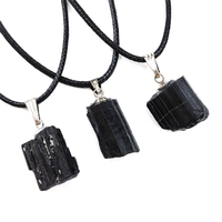 Collier Pendentif Cœur en Cristal en Gros, Bijoux en Pierre Précieuse Tourmaline Irrégulière pour Hommes et Femmes, Cadeau pour Couples